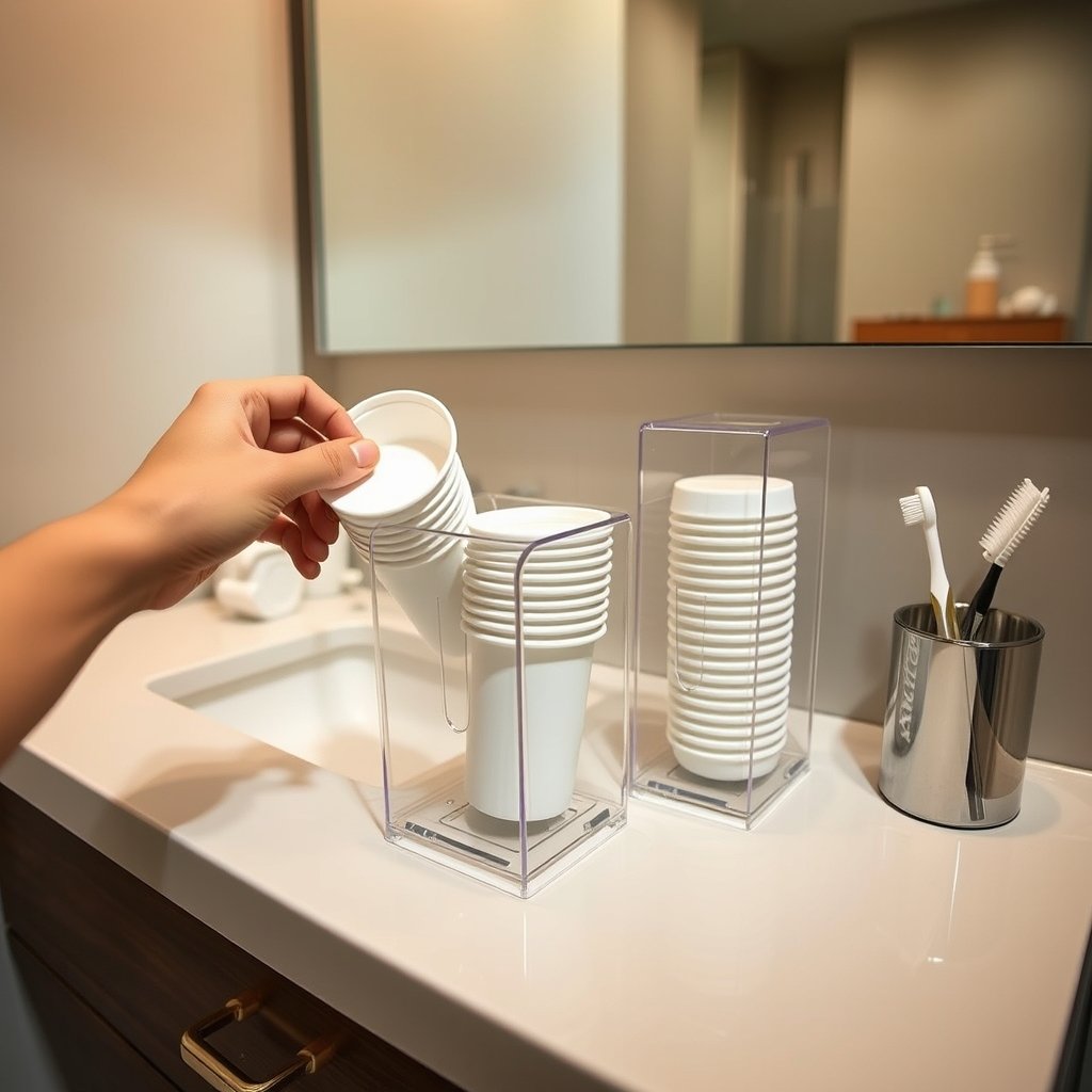 cup dispenser in action