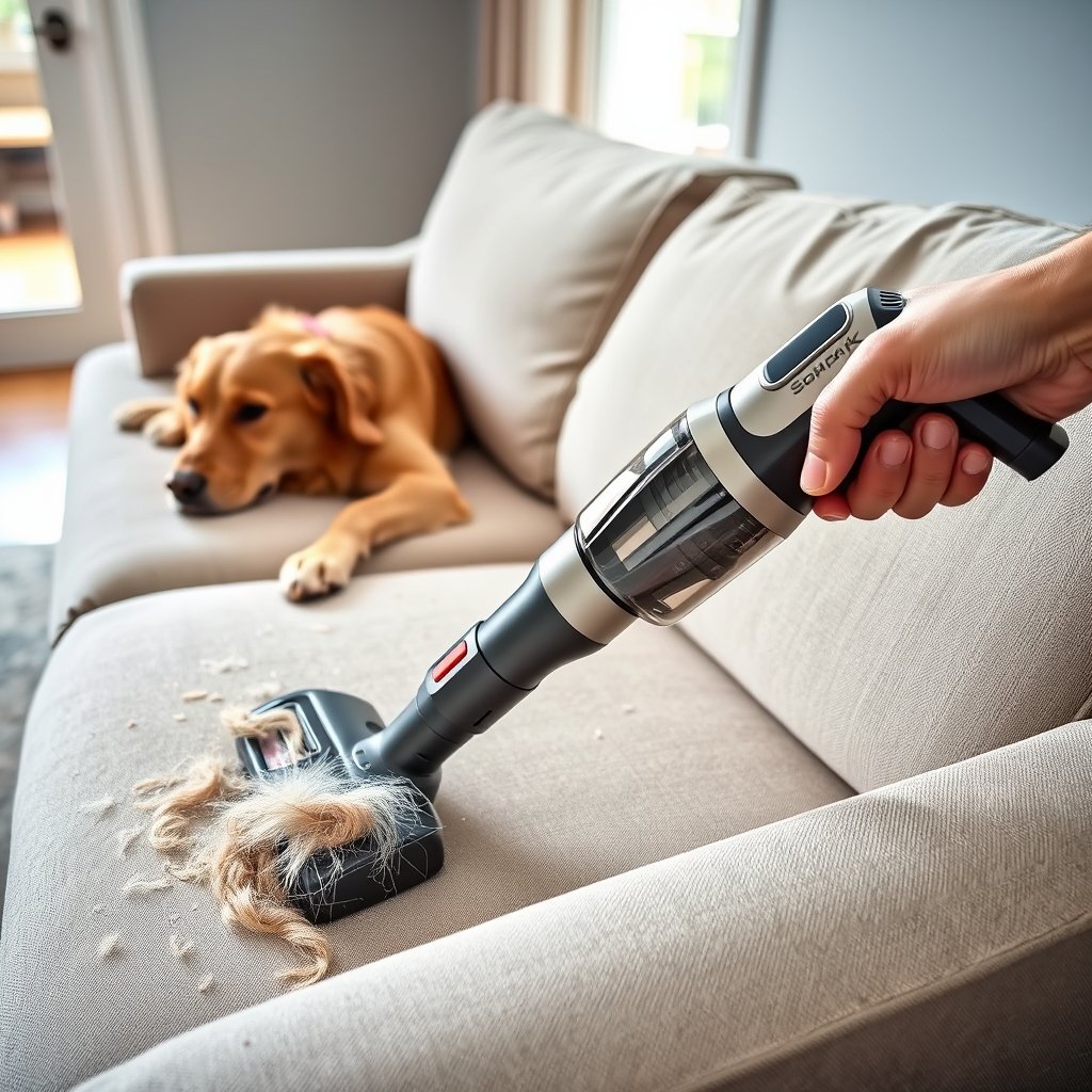stick vacuum in action