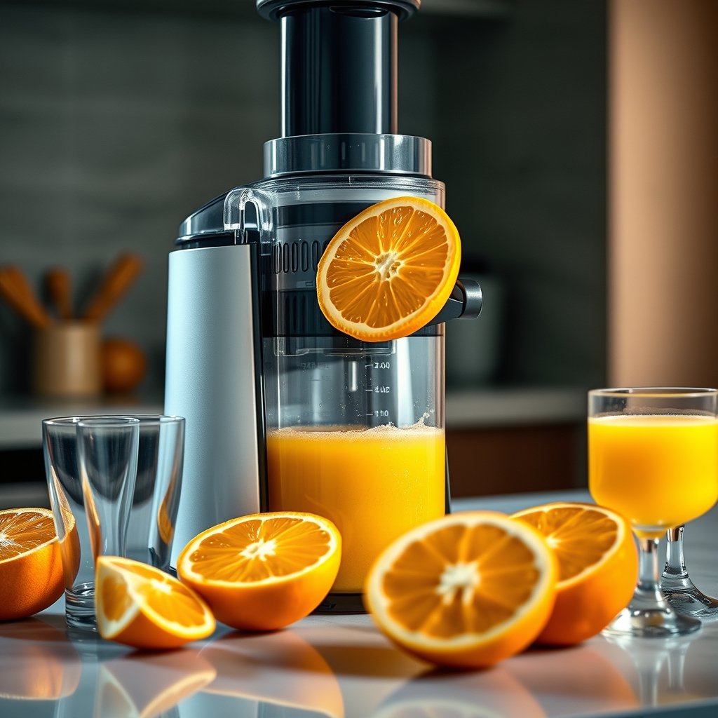 citrus juicer in action
