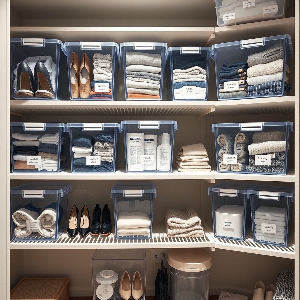 storage bins in action