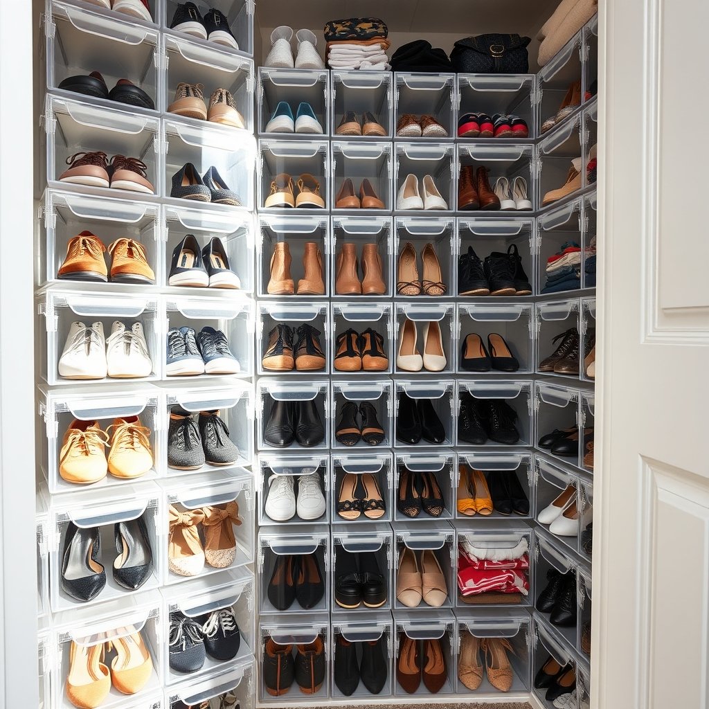 shoe organizers in action