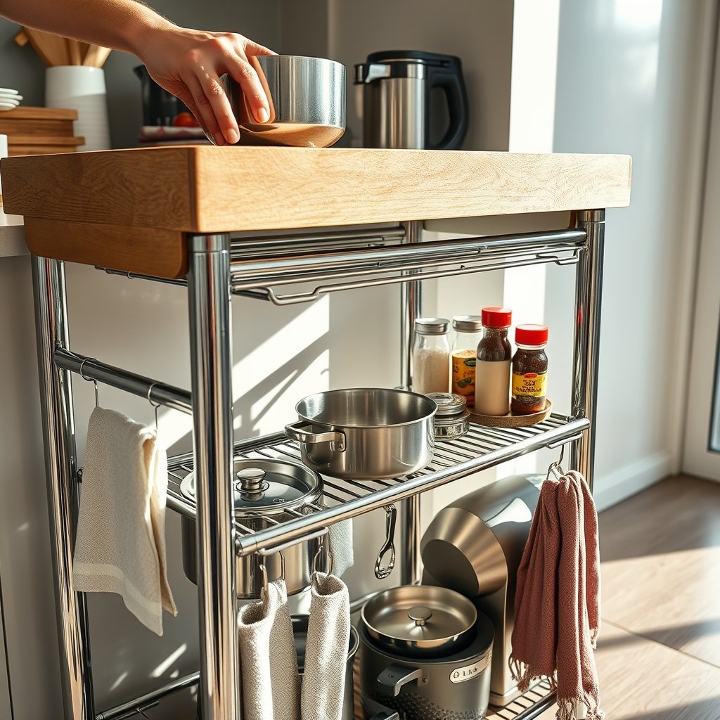 kitchen cart in action