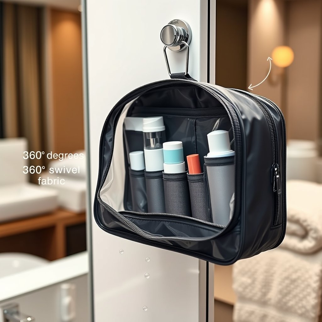 toiletry bag in action